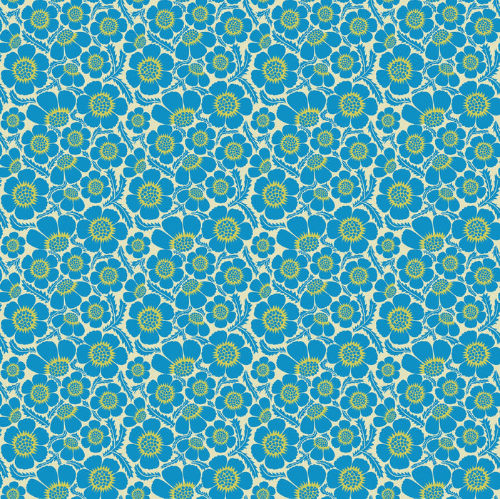 Prickly Cerulean fabric | Clean Cut by Anna Maria Parry