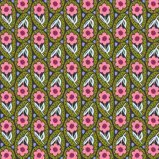 Anna Maria Brave Giggle Olive quilting fabric - PWAH197.OLIVE
