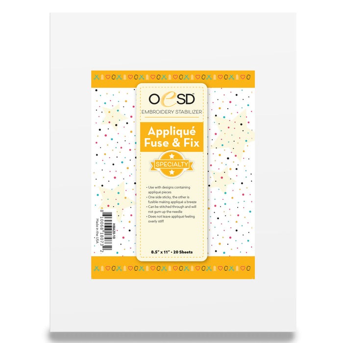 OESD Applique Fuse and Fix - Sheets 20 8.5"x11"