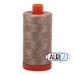 A spool of Aurifil 50wt linen thread in color 2325, which is a neutral grey tone, with the Aurifil logo visible.