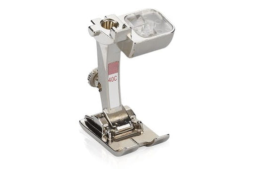 Bernina #40C Sideways Motion Presser Foot, designed for sewing large and elaborate patterns in multiple directions.