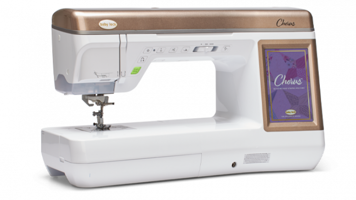 Baby Lock Chorus Quilting & Sewing Machine from an angle at Flash Sew and Quilt