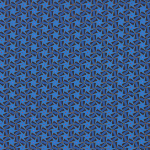 Basilico Marine fabric from the Murano collection by Odile Bailloeul, featuring vibrant blue tones and intricate patterns inspired by Venetian Murano glass.