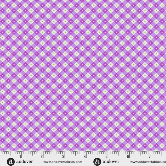 Beloved Blossoms by Andover Fabrics Checker Dot Lilac fabric