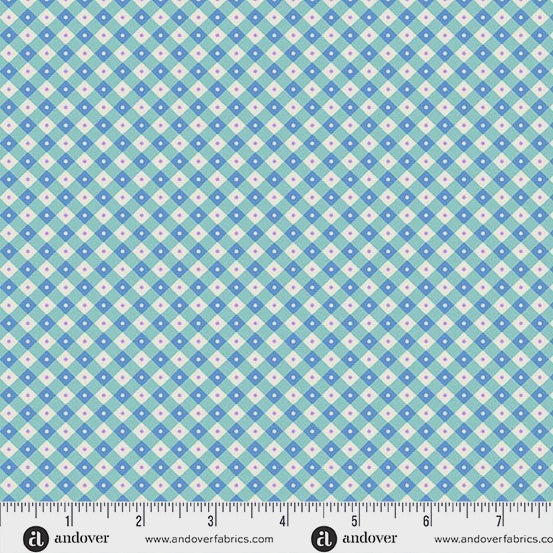 Beloved Blossoms by Andover Fabrics Checker Dot Mint fabric