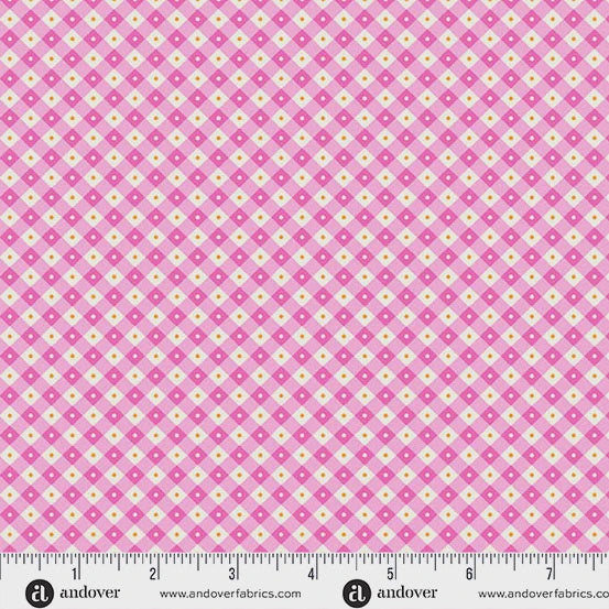 Beloved Blossoms by Andover Fabrics Checker Dot Pink fabric