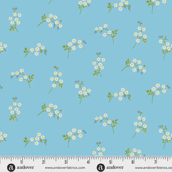 Beloved Blossoms by Andover Fabrics Daisy Spray Sky fabric