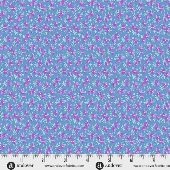 Beloved Blossoms by Andover Fabrics Meadow Lapis fabric