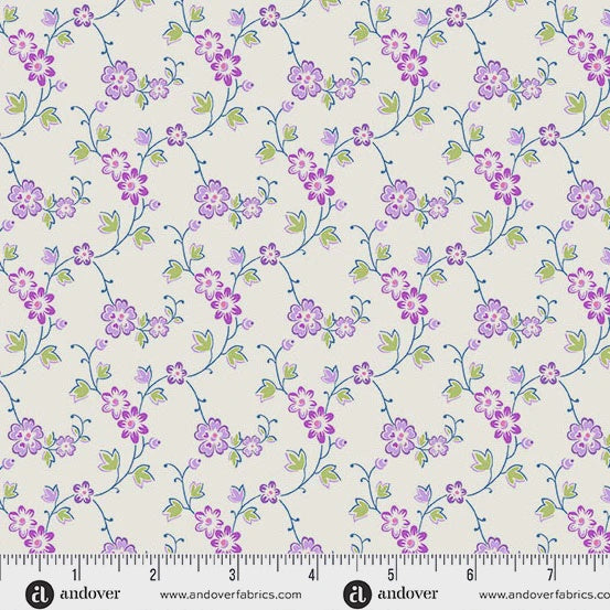 Beloved Blossoms by Andover Fabrics Meander Lilac fabric