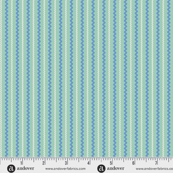 Beloved Blossoms by Andover Fabrics Rick Rack Mint fabric