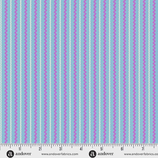 Beloved Blossoms by Andover Fabrics Rick Rack Sky fabric