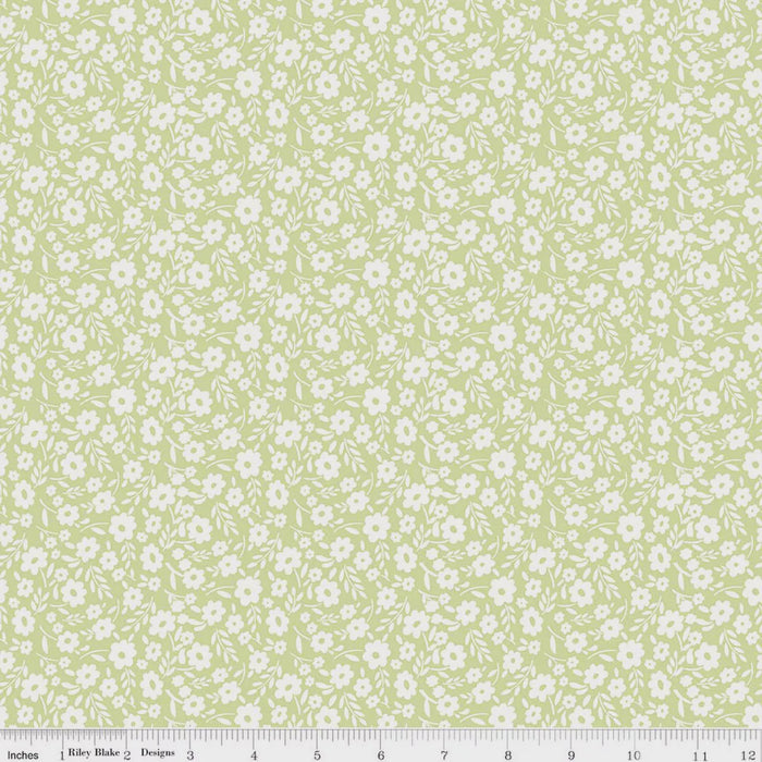 Little Posies Floral Green fabric