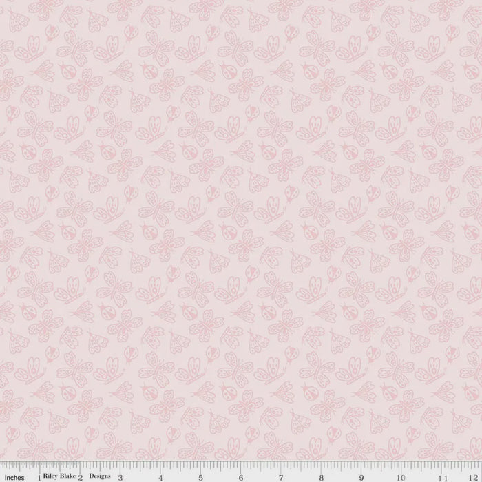 Little Posies Butterflies Pink fabric