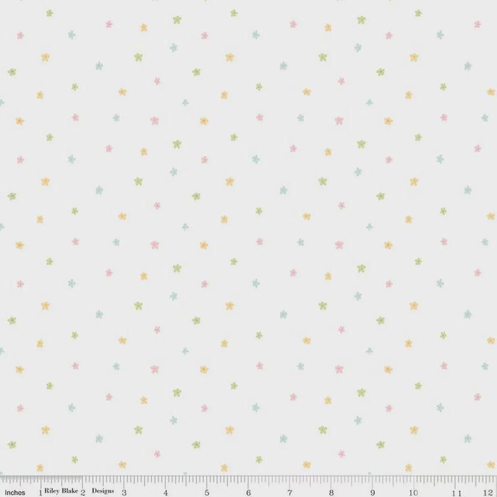 Little Posies Ditsy White fabric