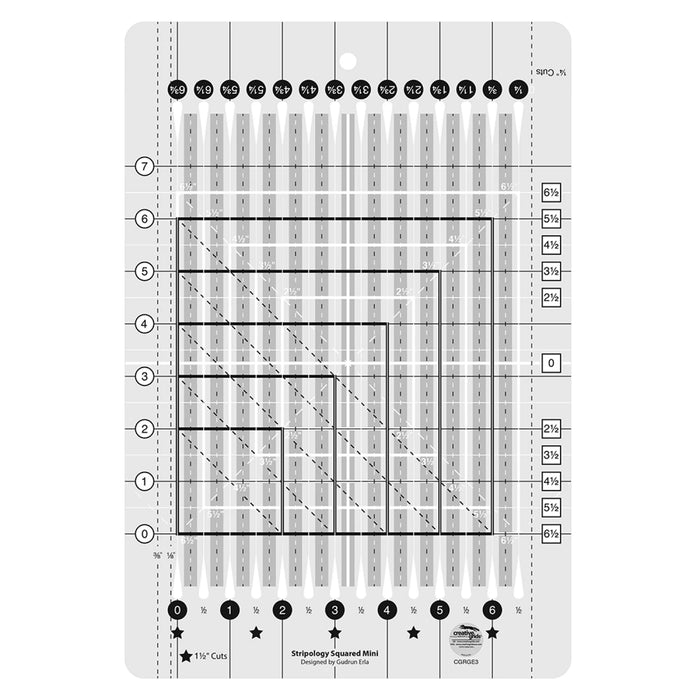 Creative Grids Quilt Ruler Stripology Mini CGRGE3
