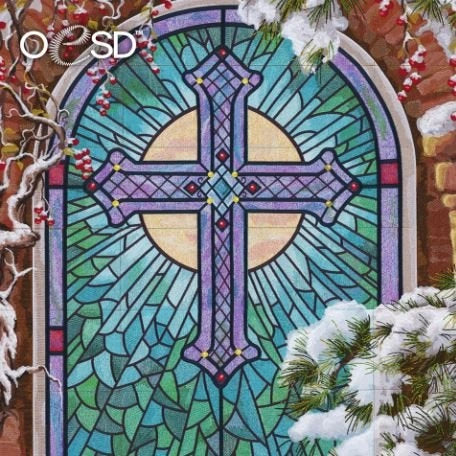 Christmas Church Window Embroidery Design