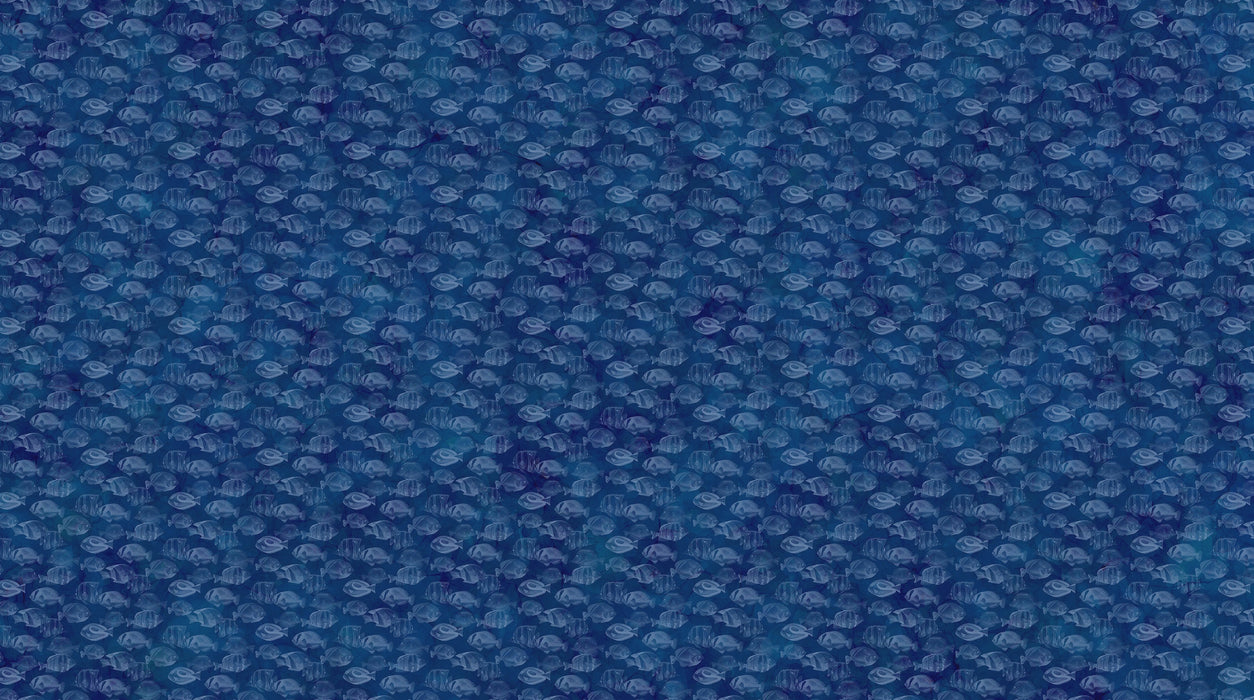 Coral Reef Fish Blender Navy quilting cotton fabric | Northcott