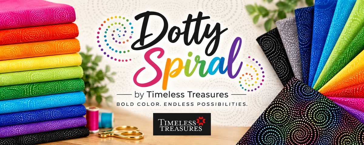 Dotty Spiral blenders fabric collection at Flash Sew & Quilt Florida