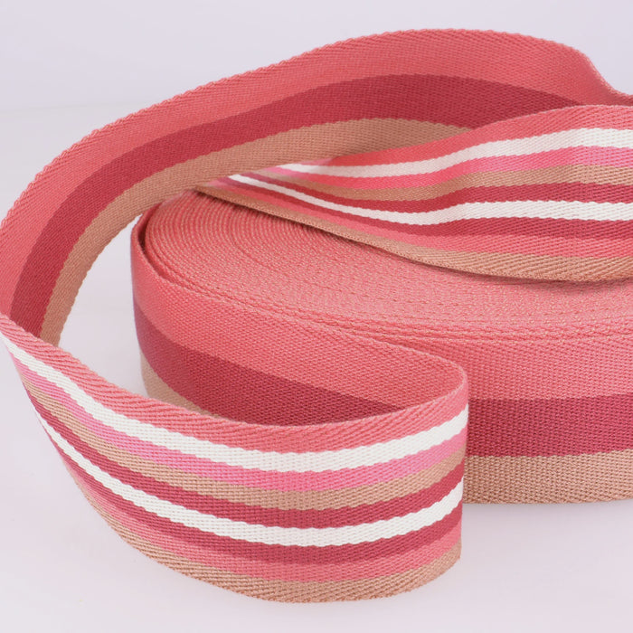 Double Sided Striped Webbing 40mm Pinks #S1104F40-78