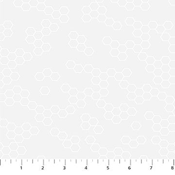 Dovetail Hexies in White - FIGO Fabrics 92031-10