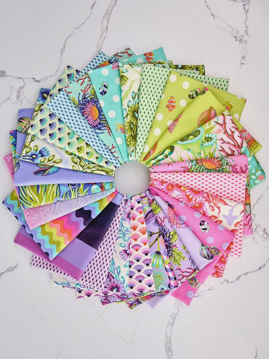Floral Reef Floral Reef Mini Charm Pack precut quilting cotton fabric by Tula Pink for FreeSpirit Fabrics