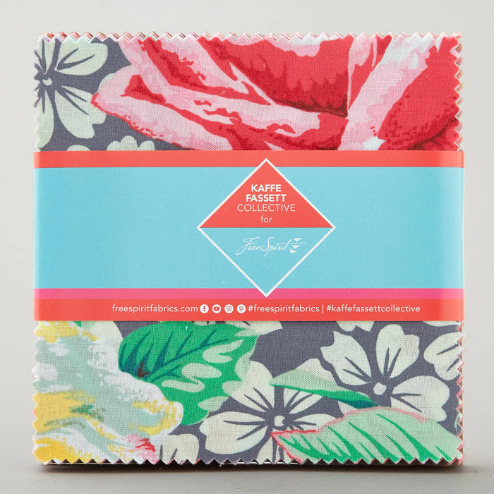 Kaffe Fassett Collective February 2026 precut fabric Charm Pack warm