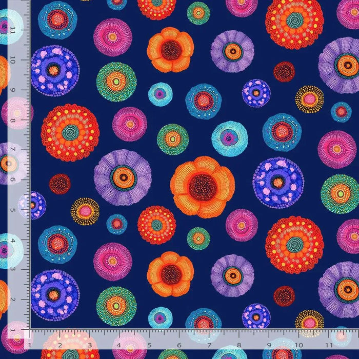 Jubilant Tossed Floral Medallions fabric