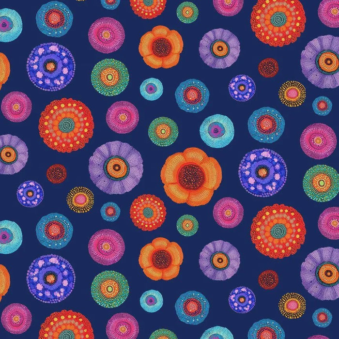Jubilant Tossed Floral Medallions fabric