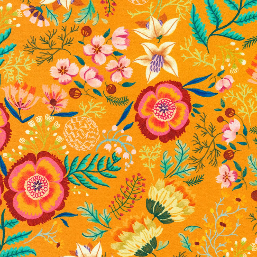 Robert Kaufman Fabrics Faraway Florals - Papaya — Flash Sew & Quilt