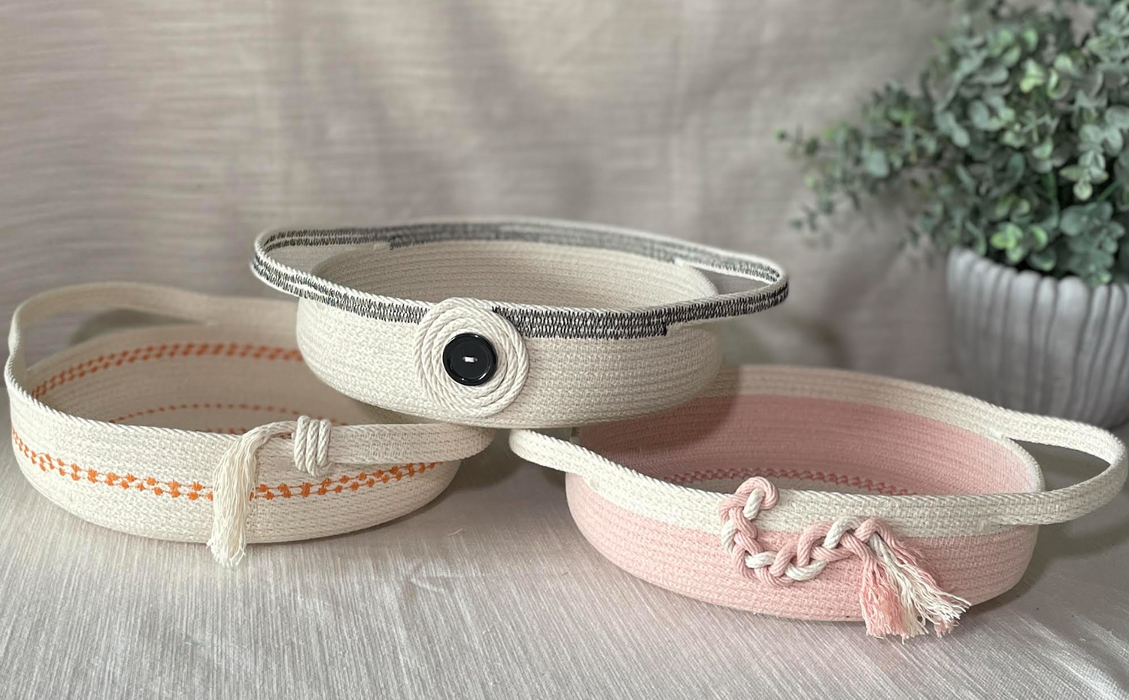 Fruit Basket with Handles Sarasota- Rope Bowl