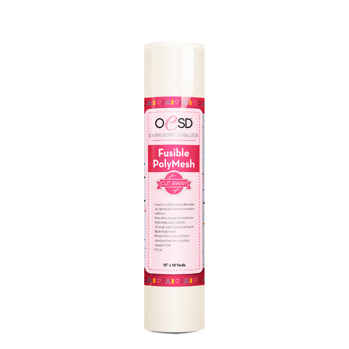 OESD Fusible PolyMesh Cut Away Stabilizer White 15" x 10 yds
