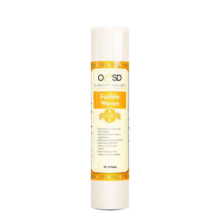 OESD Fusible Woven CutAway White 15" x 5 yds