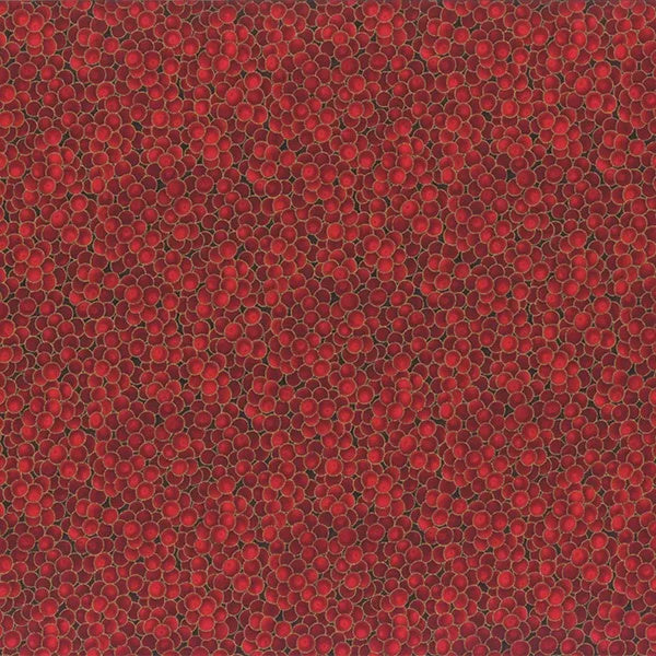 Hoffman Holiday Classics & Blenders Scarlet and Gold fabric