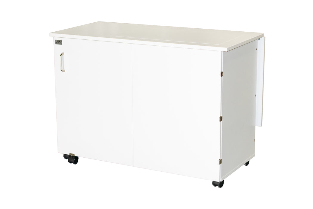 Horn of America Model 4200 White Sewing Cabinet w/ Electric Lift shown closed