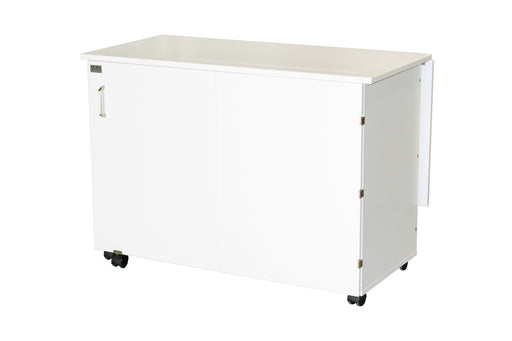 Horn of America Model 4200 White Sewing Cabinet w/ Electric Lift shown closed