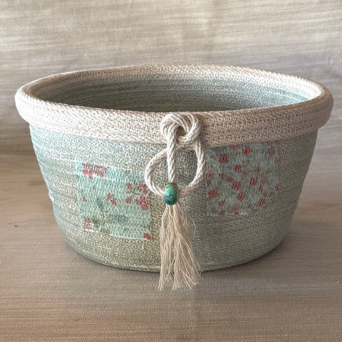 Patchwork Rope Bowl with Quilted Base and Rolled Rim - Sarasota - April 16