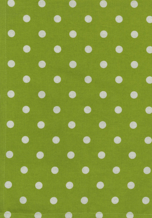 Tea Towel Printed Polka Dots on Lime Green