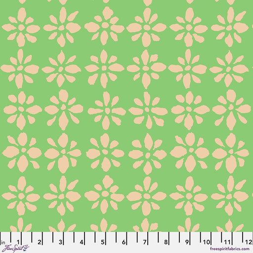 Kaffe Fassett August 2024 fabric Snow Flower Green
