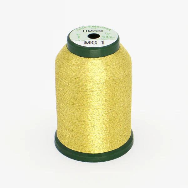 Gold Matte Thread KingStar Metallic Thread Gold MG1 1000m — Flash Sew & Quilt