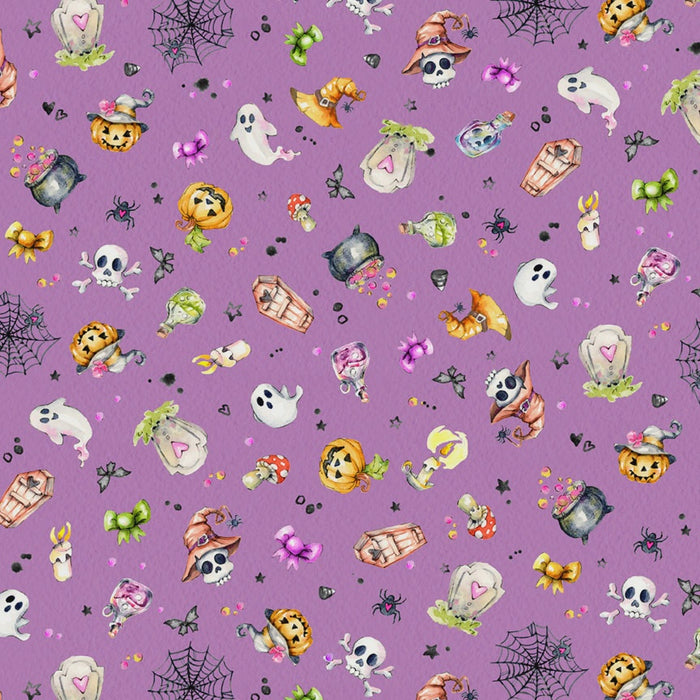 Little Darlings Halloween Spooky Halloween Toss Purple fabric