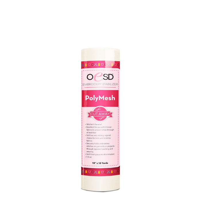 OESD PolyMesh CutAway White 10" x 10 yds