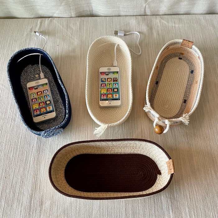 Rope Oval Charging Caddy - Naples