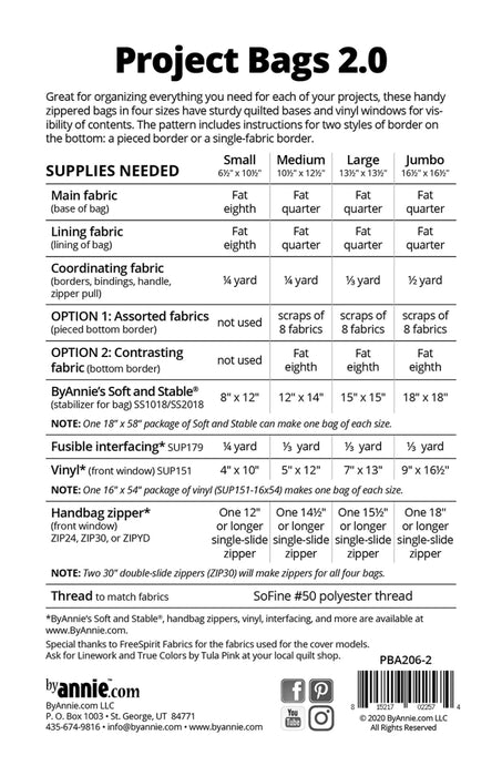 Project Bags 2.0 Patterns by Annie