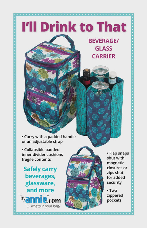 Beverage glass carrier bag pattern ByAnnie