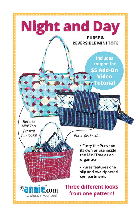 Night and Day Purse & Reversible Mini Tote pattern #PBA298