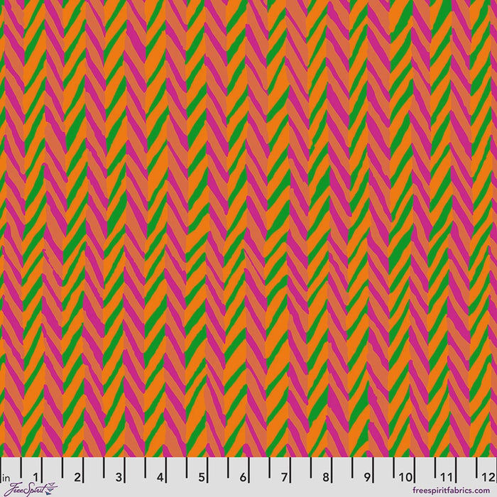 Kaffe Fassett Collective February 2026 Herringbone Stripe Orange fabric