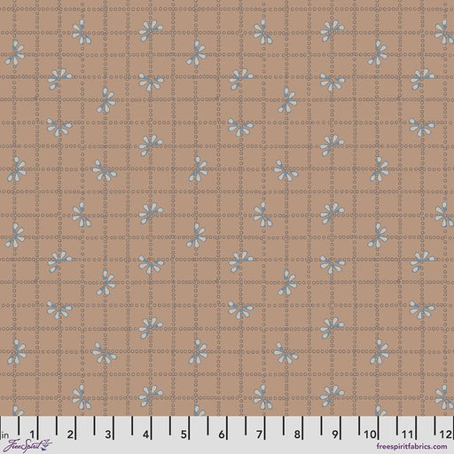 Flourish & Bloom Bloom Check Tan fabric