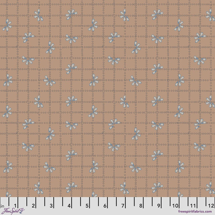 Flourish & Bloom Bloom Check Tan fabric