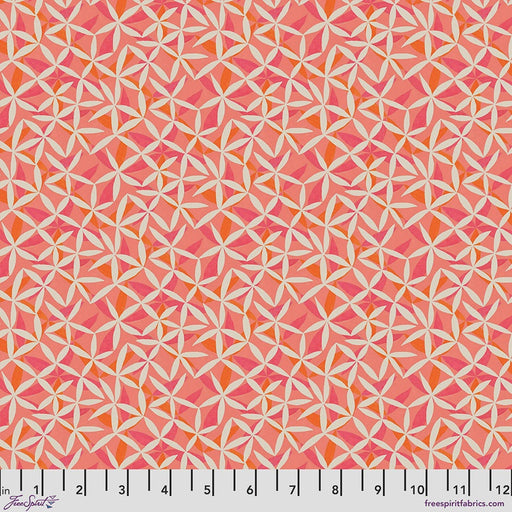 Flourish & Bloom Star Flower Dance Coral fabric