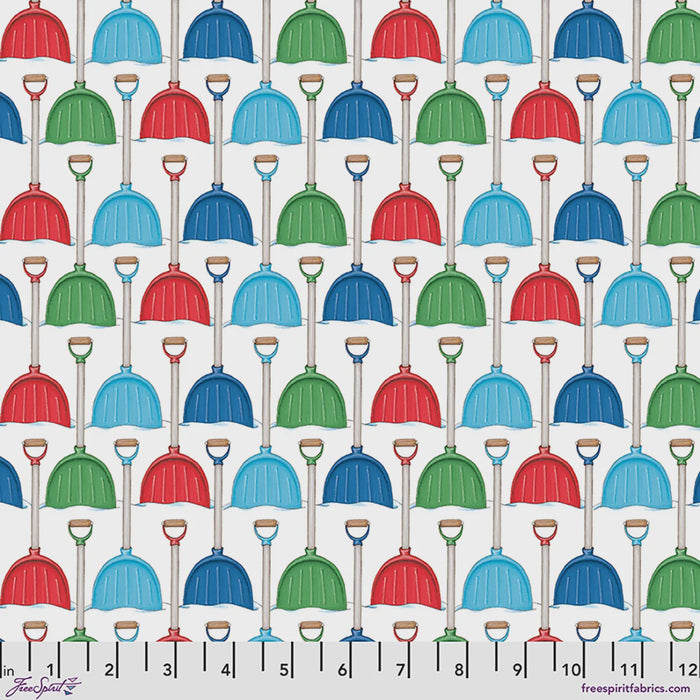Snow Day | Snow Shovels White fabric